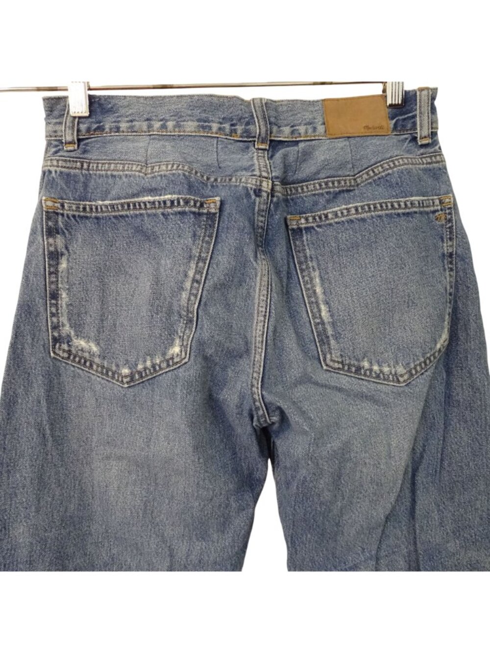 Madewell The Dean Easy Straight Jean Women Light Wash Raw Hem Button Fly Size 28 - Picture 6 of 15
